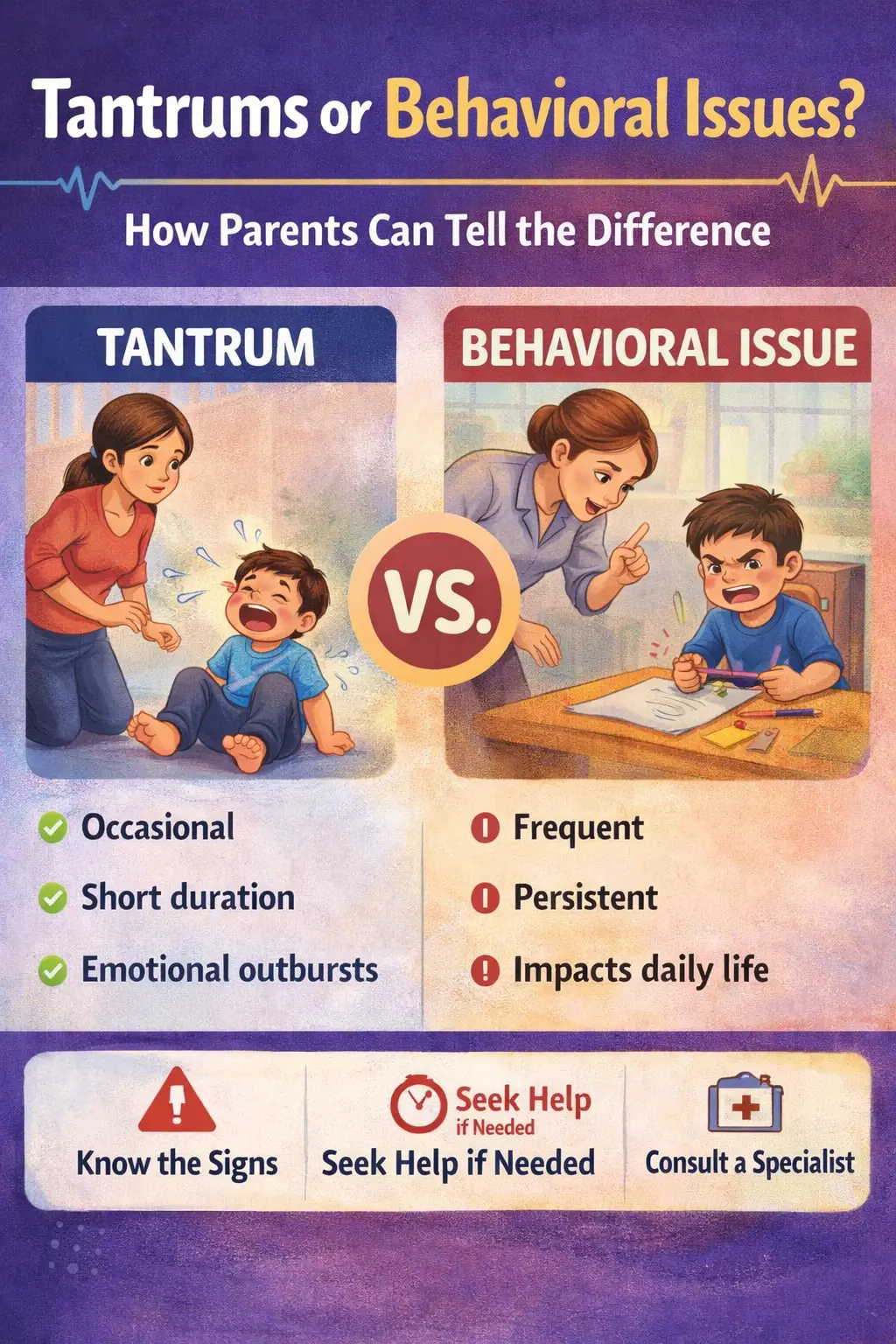 tantrums vs behavioral issues in children, child behavioral issues symptoms, signs of behavioral problems in children
