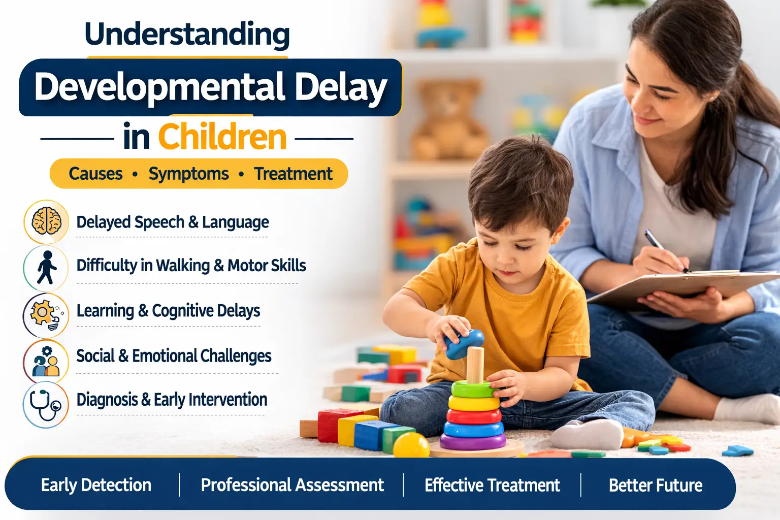developmental delay in children, child development milestones, early intervention therapy, speech delay in toddlers